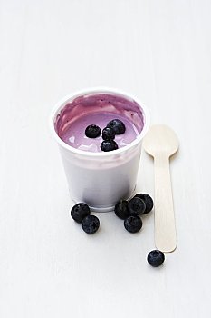 蓝莓,酸奶,容器