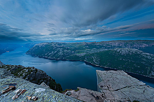 高处,吕瑟峡湾,罗加兰郡,挪威,欧洲