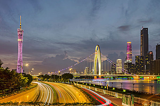 广州珠江新城夜景全景