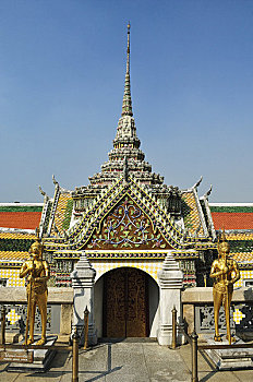 雕塑,户外,庙宇,曼谷,泰国