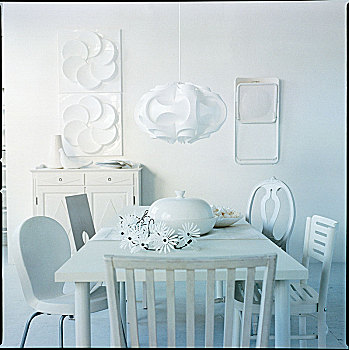 白色,厨房,桌子,灯,天花板