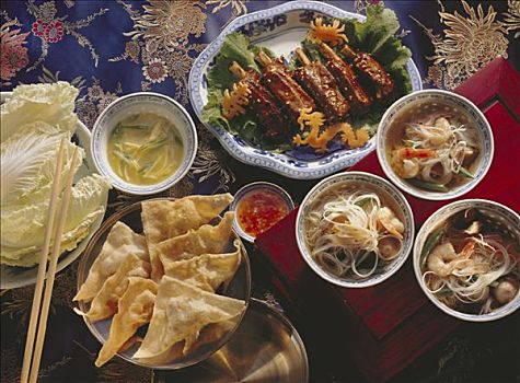 中国,菜单,汤,猪排骨