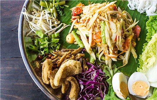 木瓜,沙拉,著名,泰国食品