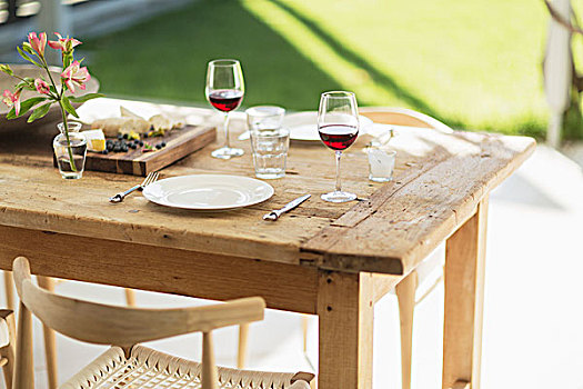 葡萄酒,开胃食品,木质,餐桌,内庭