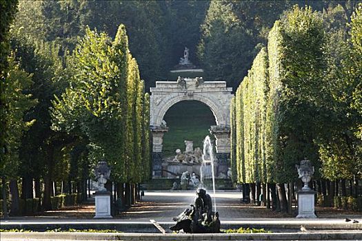 喷泉,公园,美泉宫,维也纳,奥地利,欧洲