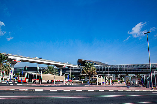 阿联酋迪拜谢赫,扎耶德路城市地铁轨道交通站