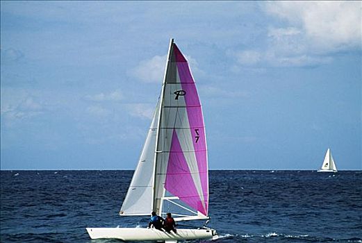 帆船,岛屿,加勒比海