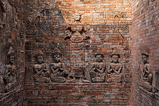 豆蔻寺砖雕柬埔寨暹粒吴哥