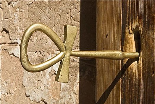 金色,钥匙,寺庙,拉美西斯二世,阿斯旺,埃及,特写