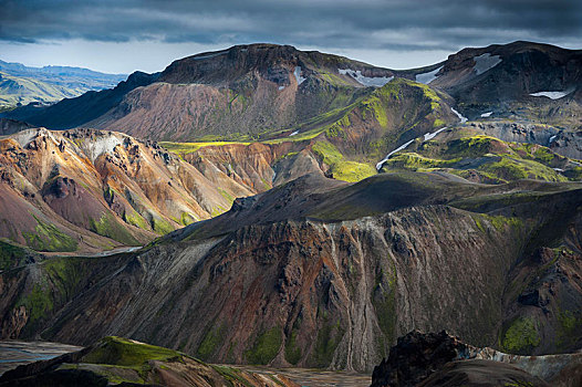 流纹岩,山,兰德玛纳,自然保护区,冰岛高地,冰岛,欧洲