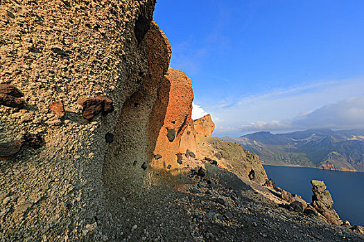 长白山天文峰火山熔岩