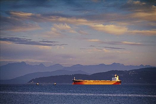 船,水上,靠近,港口,温哥华,不列颠哥伦比亚省,加拿大
