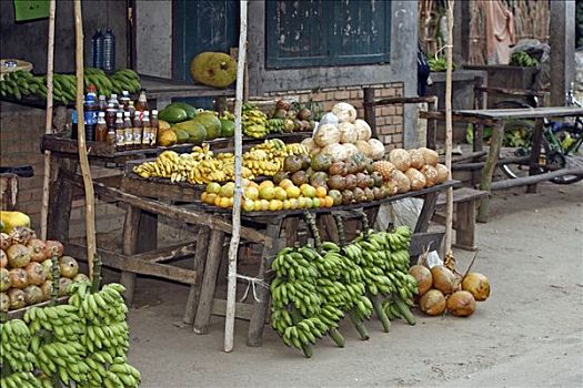 市场货摊,马达加斯加,非洲