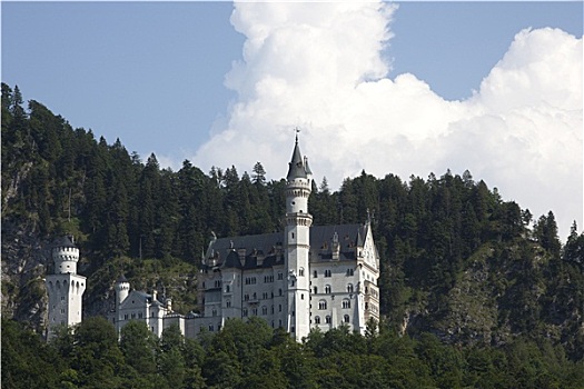 城堡,新天鹅堡,巴伐利亚阿尔卑斯山