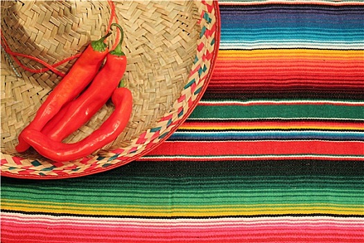 墨西哥,阔边帽,雨披,辣椒,节日,背景