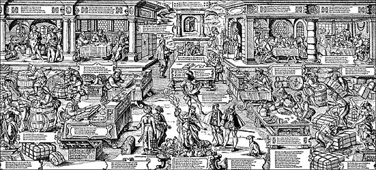 历史,图像,交易,不动产,德国,16世纪