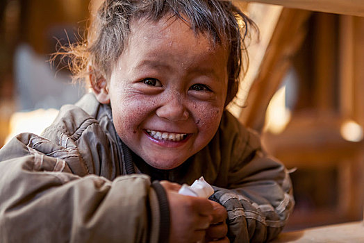 女孩,微笑,摄影,玩,尼泊尔
