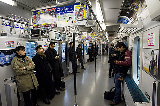 日本,东京,运输,人,列车