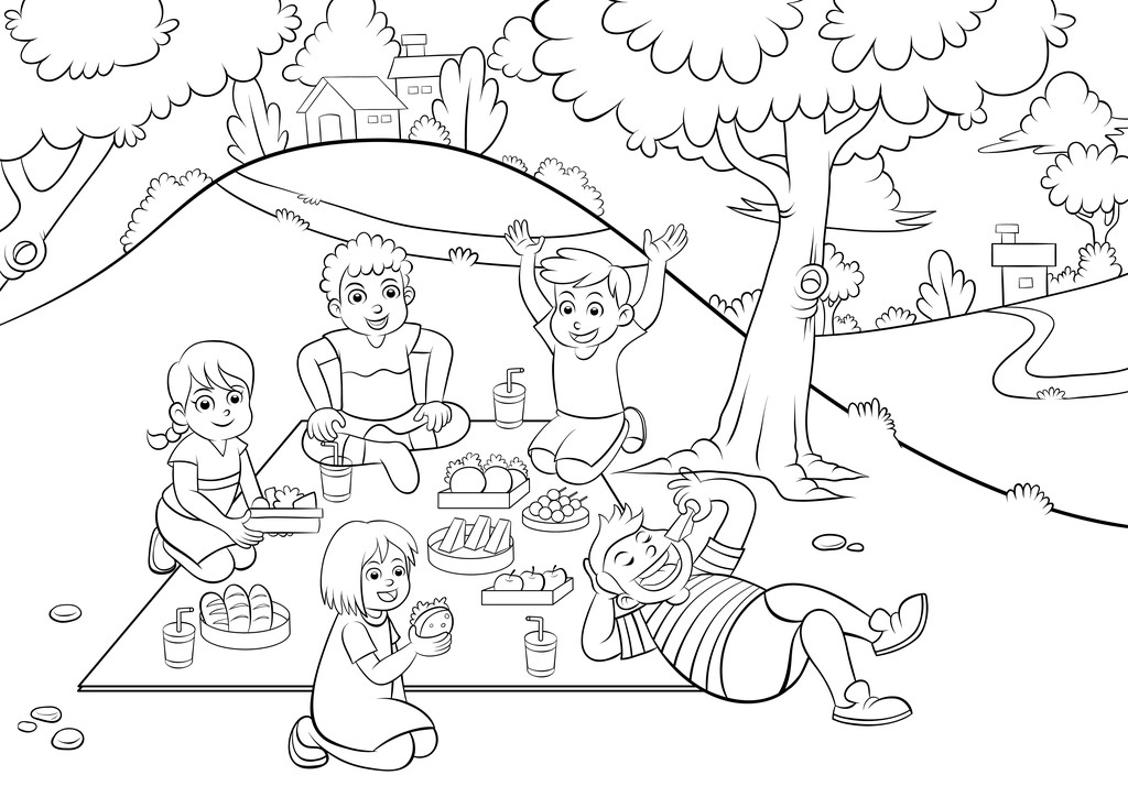 picnic简笔画图片