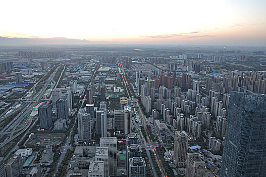 陕西西安城市全景夜景