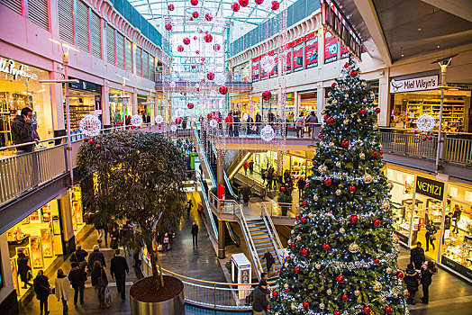 圣徒,购物中心,圣诞装饰,瓦龙,比利时,欧洲