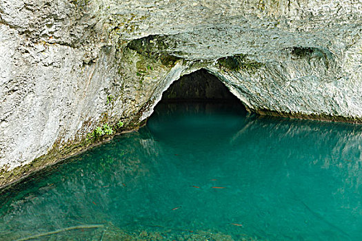 洞穴,湖,十六湖国家公园,克罗地亚,欧洲