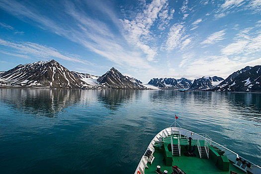 探险,船,进入,斯瓦尔巴特群岛,北极,挪威,欧洲