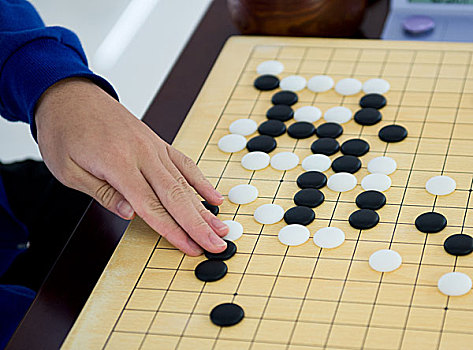 特写,女人,玩,中国,棋盘游戏