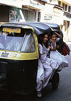 印度,人力车