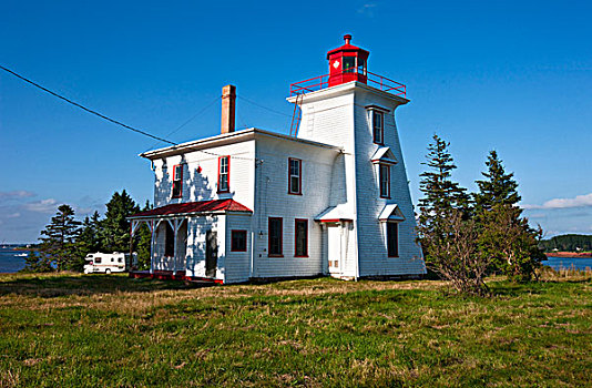 木屋,灯塔,爱德华王子岛,加拿大