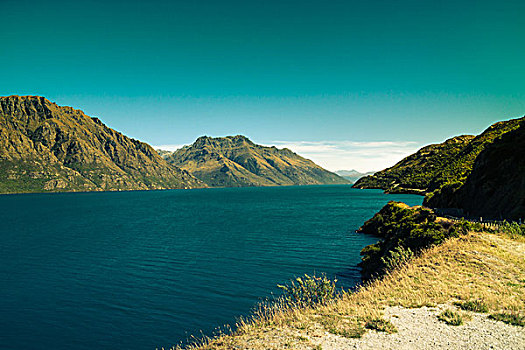 青绿色,风景,新西兰