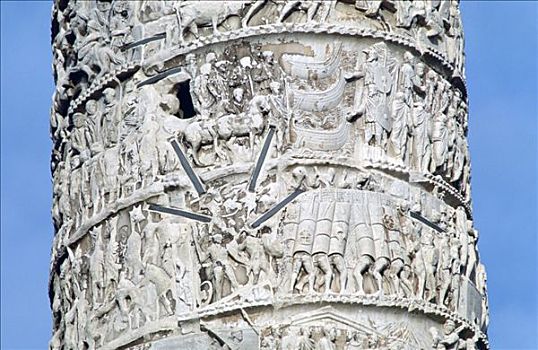 马可-奥里利乌斯圆柱,特写,广场,罗马
