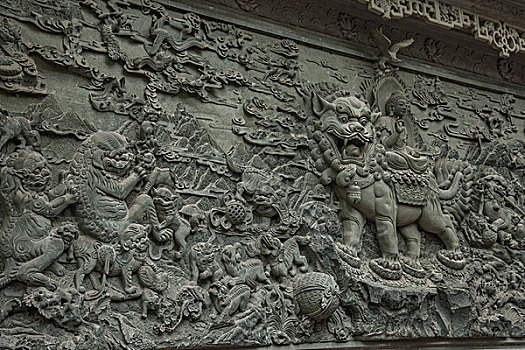 杭州灵隐寺院大型浮雕塑