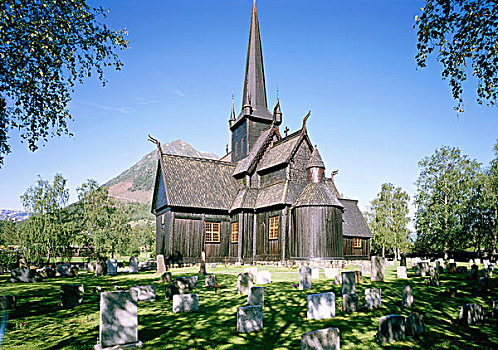 教堂,洛姆,挪威,斯堪的纳维亚,欧洲