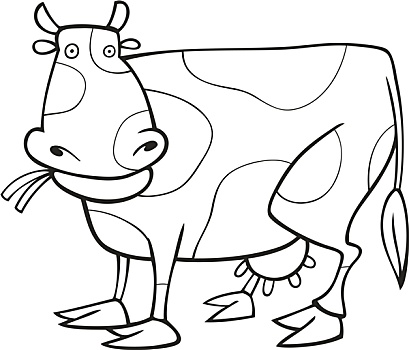 有趣,母牛,上色画册