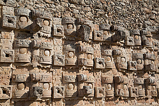 石头,图像,雨,神,宫殿,面具,卡巴,遗迹,尤卡坦半岛,墨西哥