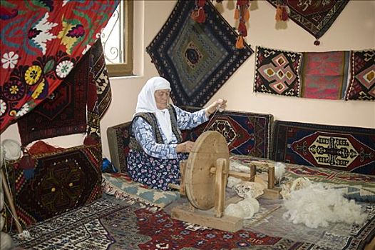 老太太,旋转,毛织品,安塔利亚,土耳其