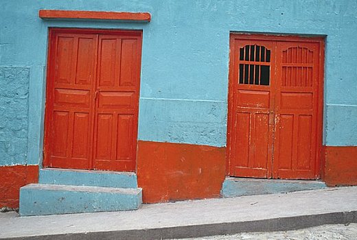 涂绘,门,房子,危地马拉
