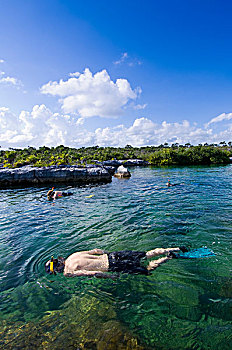 潜水,泻湖,墨西哥