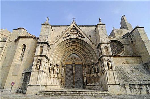 门口,圣玛利亚大教堂,教堂,大教堂,瓦伦西亚,西班牙,欧洲
