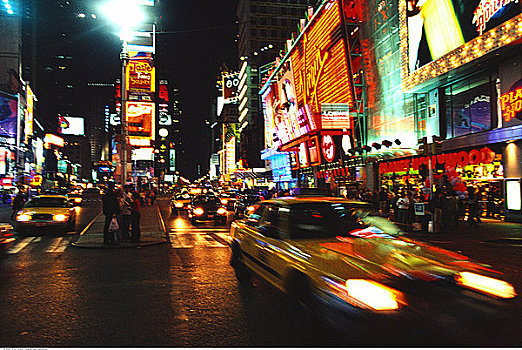 时代广场,夜晚,纽约,美国