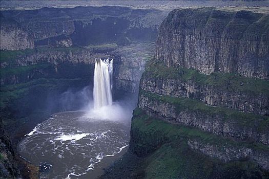 俯拍,瀑布,州立公园,华盛顿,美国