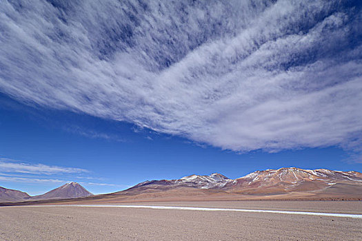 荒芜,高原,乌尤尼盐沼,边界,玻利维亚,智利