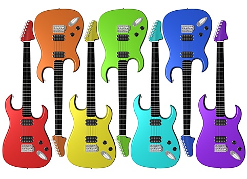 彩虹,彩色,电吉他