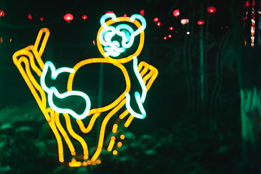 led灯,熊猫,造型,灯光,雕塑
