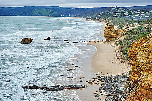 海边风景,鹰,石头,海洋,道路,维多利亚,澳大利亚,大洋洲