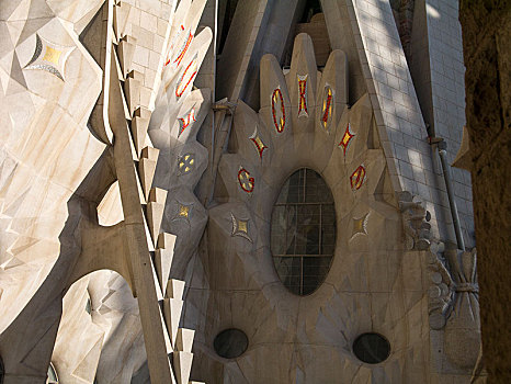 西班牙巴塞罗那圣家族大教堂局部