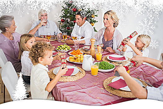 家庭,圣诞晚餐