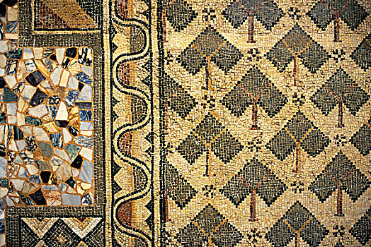 利比亚,靠近,的黎波里,萨布拉塔,罗马,博物馆,镶嵌图案