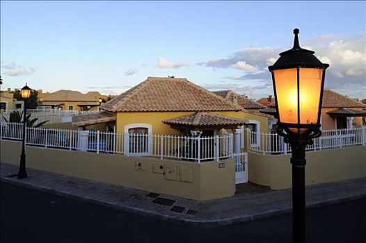 平房,别墅,灯笼,科拉莱霍,富埃特文图拉岛,加纳利群岛,西班牙,欧洲